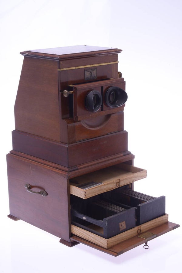 PLANOX STEREOSCOPE 3D STEREO VIEWER MAGNETIC 6X13CM ANTIQUE *RARE* EARLY WORKS