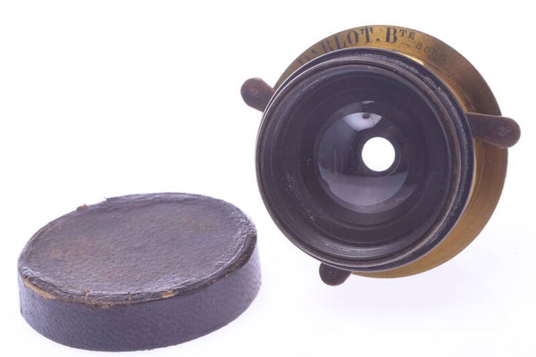 DARLOT HEMISPHERIQUE BRASS ANTIQUE C.1860 EARLY #185 WIDE ANGLE LENS CAMERA