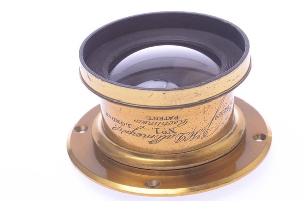 DALLMEYER RECTILINEAR NO.1 WIDE ANGLE BRASS ANTIQUE C.1880 LENS 10x12" CAMERA
