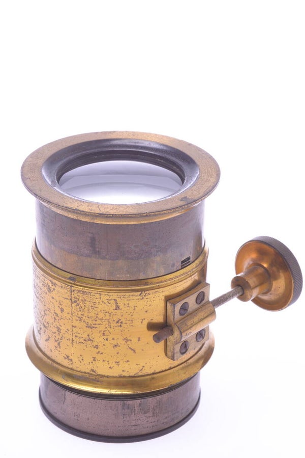 UNBRANDED RACK & PINION BRASS PETZVAL 110MM* PROJECTION LENS 7CM CIRCLE CAMERA