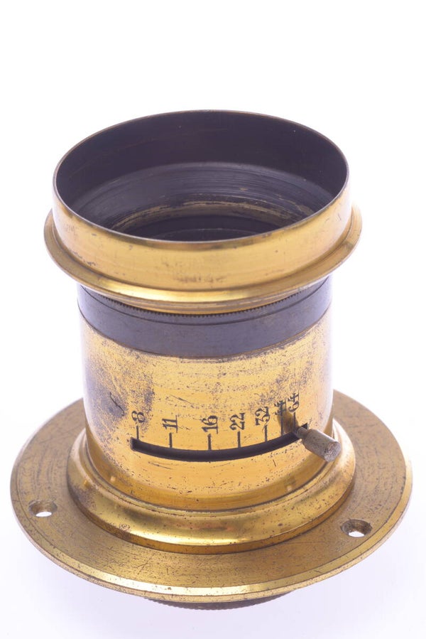UNBRANDED EXTRA RAPID? APLANAT F/8 BRASS ANTIQUE '190MM' LENS 5X7" CAMERA