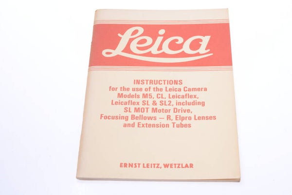 LEICA MODELS M5 CL LEICAFLEX CAMERAS, ACCESSORIES ETC INSTRUCTIONS ENGLISH 161
