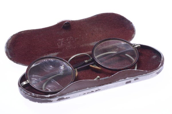 ANTIQUE +-1920 ROUND READING GLASSES SPECTACLES  APP. +3.5 DIOPTER