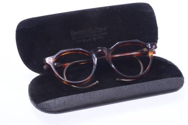 ANTIQUE CHILDREN +-1930 CELLULOID FRAME GLASSES SPECTACLES WITH CASE