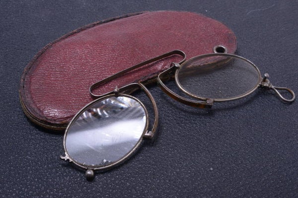 ANTIQUE PINCH, PINCE NEZ READING NOSE GLASSES SPECTACLES APP. +2 DIOPTER