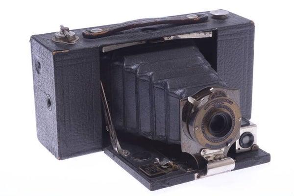 KODAK NO.2 FOLDING POCKET BROWNIE MODEL B BLACK BELLOWS 120 ROLL FILM CAMERA