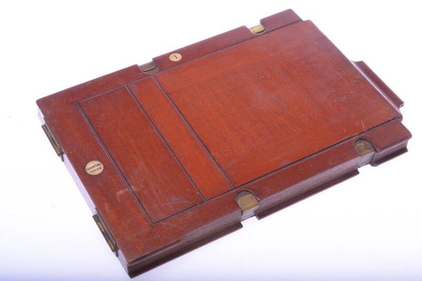 THORNTON PICKARD ANTIQUE WOOD GLASS WET PLATE HOLDER FOR 13X18CM, 5x7" CAMERA