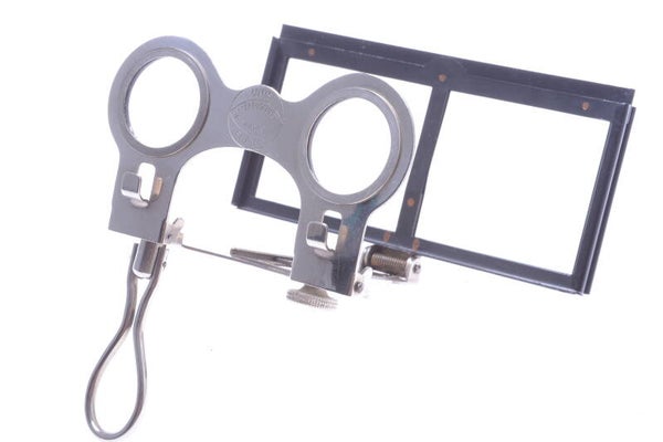 UNIS FRANCE STEREOSCOPE NICKEL PLATED FOLDABLE MODEL 6X6CM STEREO VIEWER