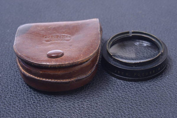 ISCO 33MM CLOSE-UP FILTER GENUINE ANTIQUE LENS PUSH ON W/ LEATHER CASE 23-2