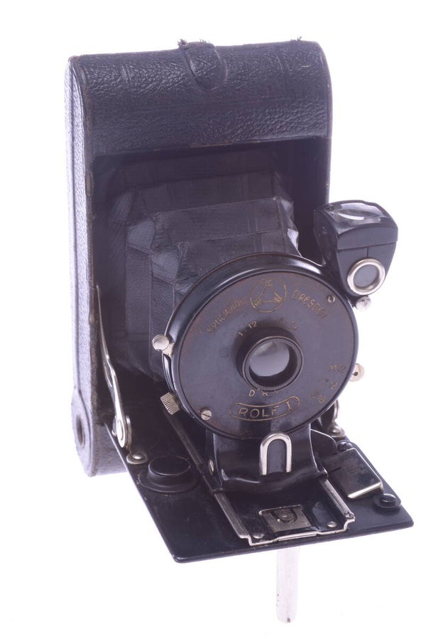 ERNEMANN ROLF I CAMERA 127 ROLL FILM 4.5x6.5CM FORMAT DOPPEL 75MM F/12 LENS