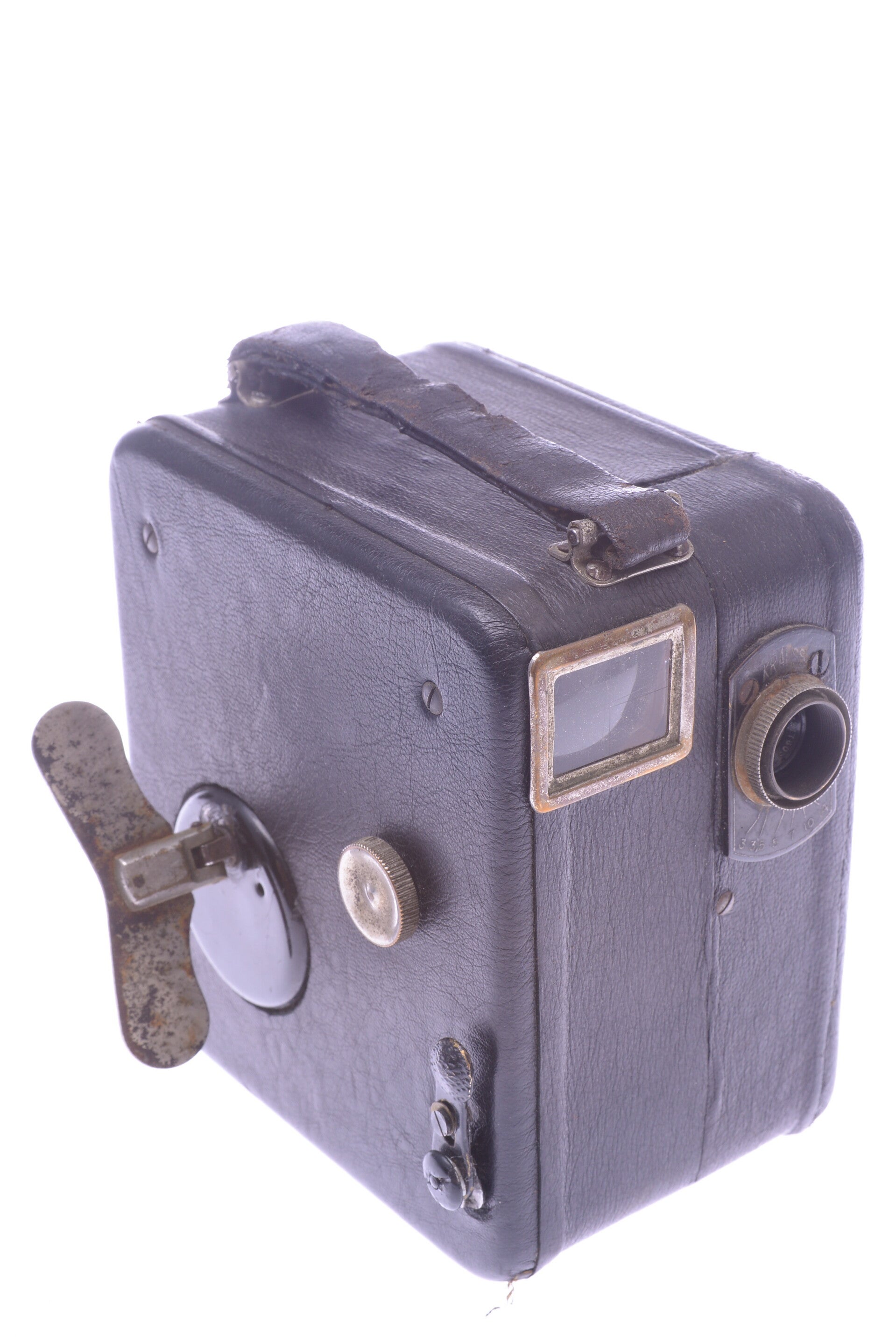 PATHE MOTOCAMERA 9.5MM MOVIE CINE CAMERA *WORKS,READ* KRAUSS TRIANAR 25MM LENS