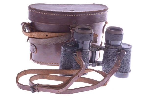 KRAUSS BBT 'ZEISS' BINOCULARS 6X24 MILITARY DECIGRADES WWII  W/ CASE & STRAP