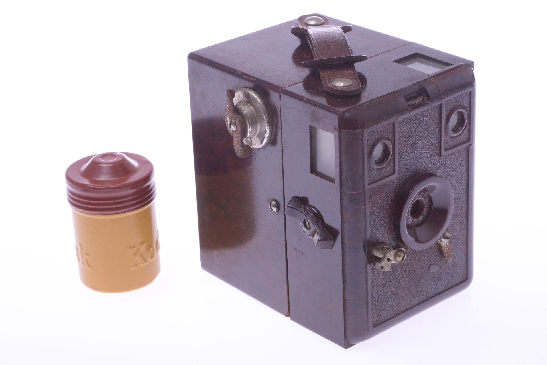 MERTEN MERIT BOX CAMERA *RARE* 4X6.5CM RED-BROWN BAKELITE W/ RODENSTOCK LENS