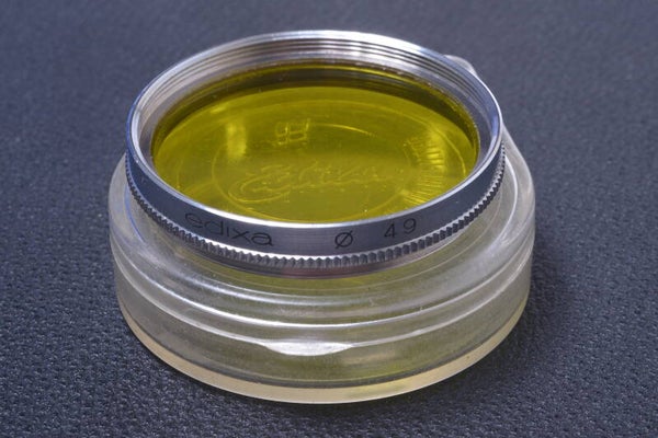 EDIXA YELLOW 49MM FILTER GENUINE LENS OR CAMERA SCREW IN W/ KEEPER 26-1