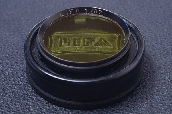 LIFA YELLOW 1/37 38MM FILTER GENUINE LENS OR CAMERA PUSH ON W/ KEEPER 26-3