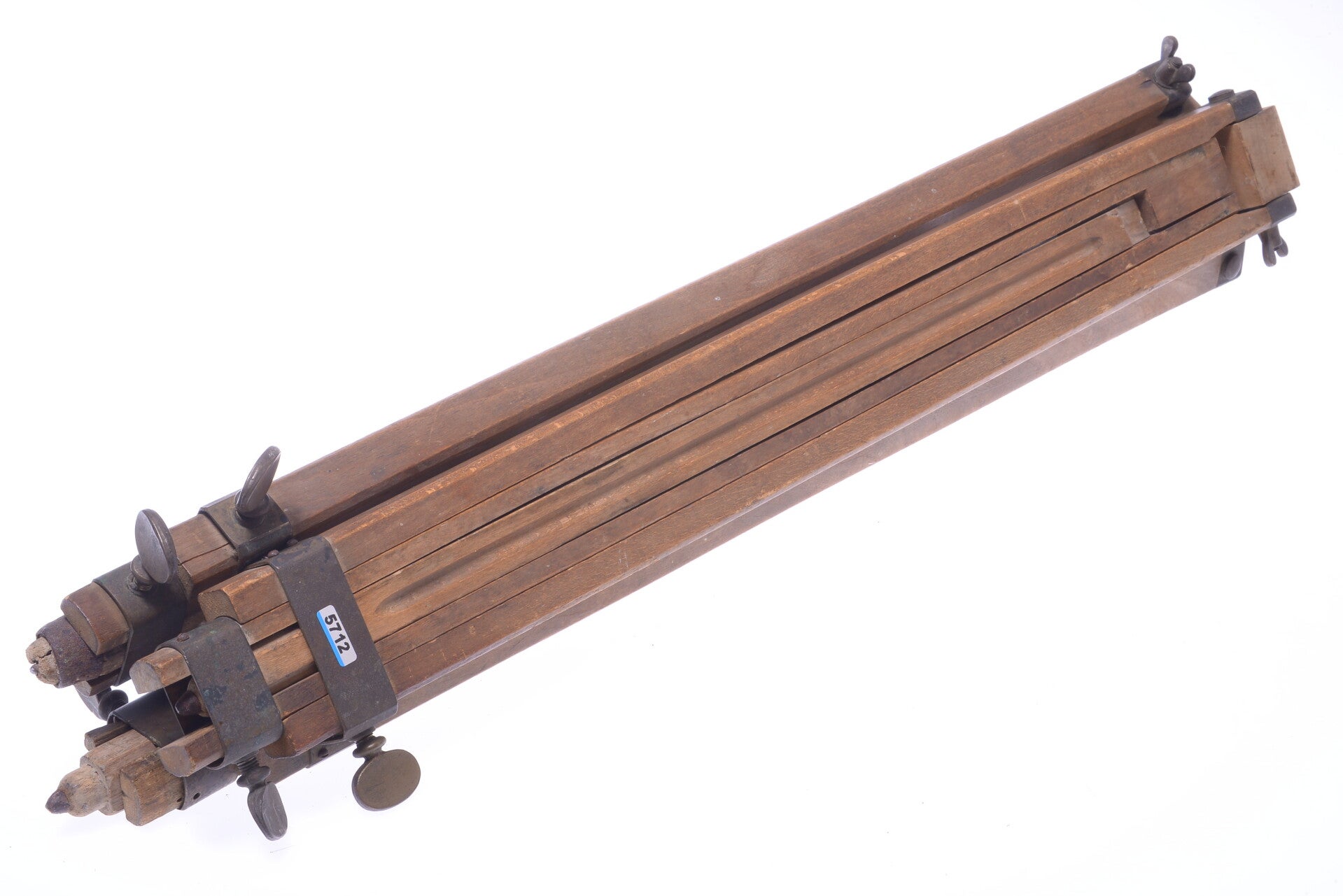 ANTIQUE WOOD TRIPOD 148CM, 58.26" (EARLY MODEL, READ) GLASS PLATE FIELD CAMERA