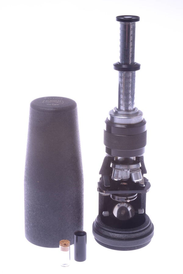 HENSOLDT PROTAMI MICROSCOPE FIELD POCKET MAG. 40-1450X BRASS NICKEL C.1930
