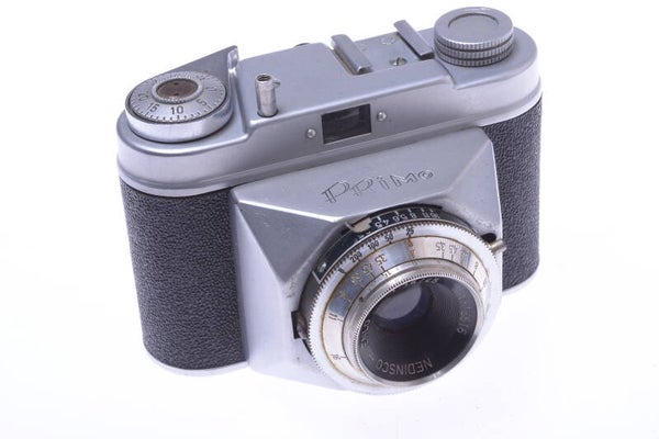 NEDINSCO PRIMO 35MM DUTCH CAMERA VENLO 45MM 3.5 LENS W/ SPOOL, WORKS