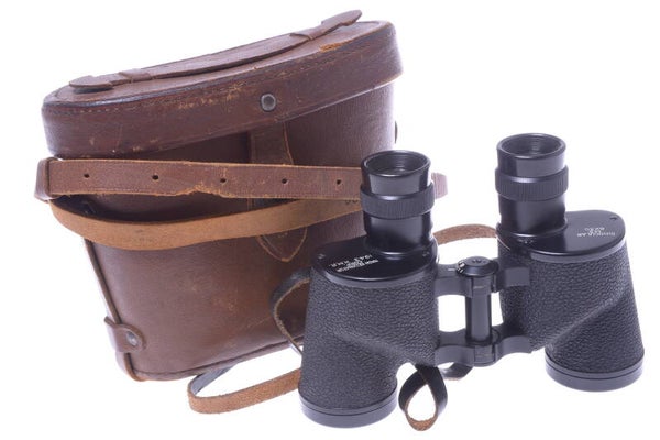 NASH KELVINATOR BINOCULARS 6X30 MILITARY *MINTY* WWII 1943 H.M.R.  W/ M17 CASE