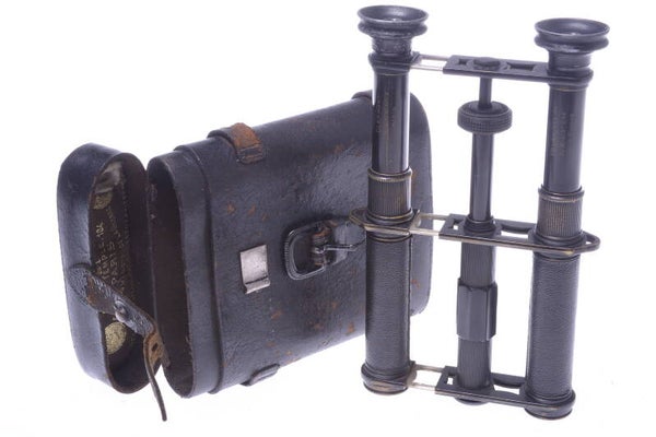 CLERMONT HUET BINOCULARS *RARE* *DU MINISTERE DE LA GUERRE* 1894 MODEL W/ CASE