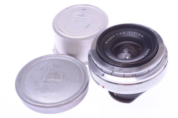 ZEISS 21MM 4.5 BIOTAR LENS *MINTY* CONTAX IIA IIIA RANGE FINDER CAMERA W/ CAPS
