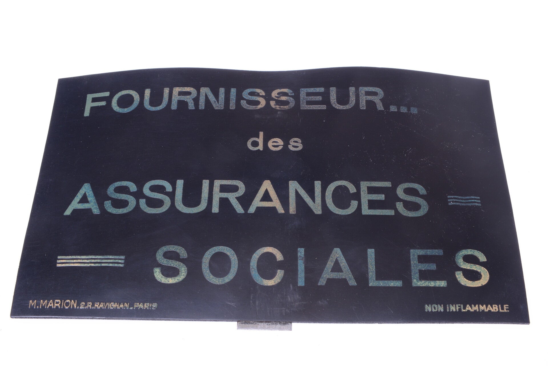 ANTIQUE SHOP WINDOW ADVERTISEMENT BAKELITE? (SOCIAL INSURANCE PROVIDER)