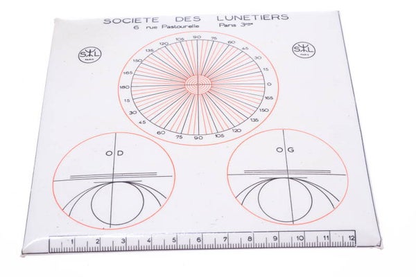 SOCIETE DES LUNETIERS ANTIQUE TEST CHART OPTOMETRIST OPTICIAN ENAMAL