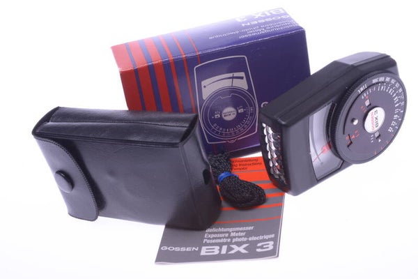 GOSSEN BIX 3 LIGHT, EXPOSURE METER STRAP POUCH INSTRUCTIONS *MINT, WORKS 100%*
