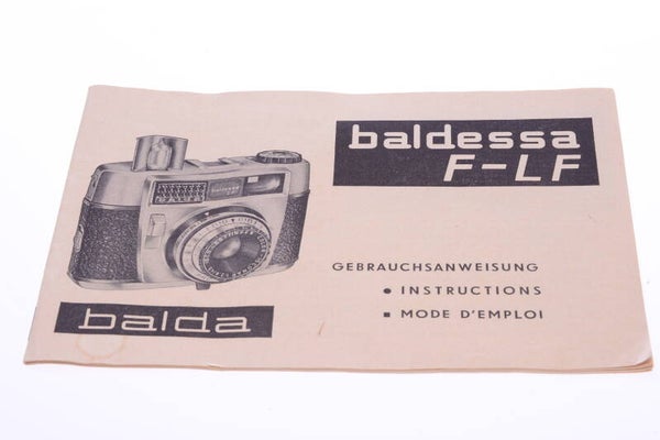 BALDA BALDESSA F-FL CAMERA ORIGINAL INSTRUCTIONS MANUAL IN FR, GB, D 133-2