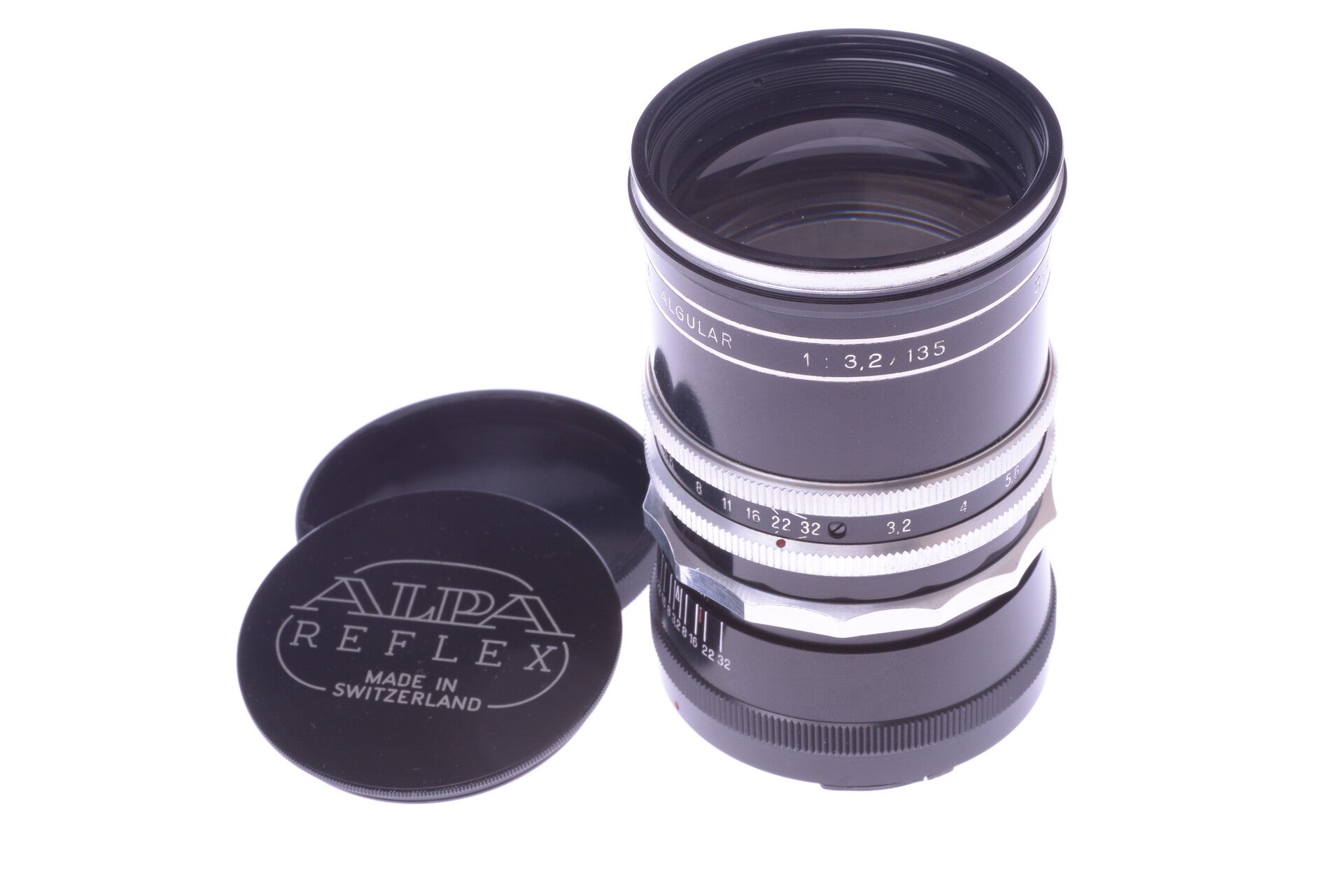 ALPA OLD DELFT 135MM 3.2 ALGULAR BAYONET MOUNT *MINT* LENS RF CAMERA W/ CAPS
