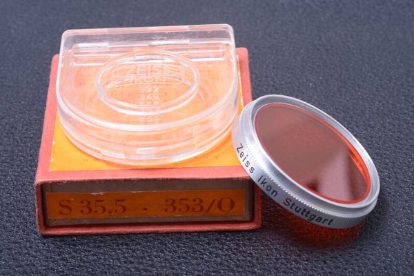 ZEISS ORANGE 5X 35.5MM 353 FILTER GENUINE LENS OR CAMERA SCREW W/ KEEPER 34-3