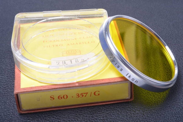 ZEISS YELLOW 2X 60MM 357 FILTER GENUINE LENS OR CAMERA SCREW IN W/ KEEPER 34-4