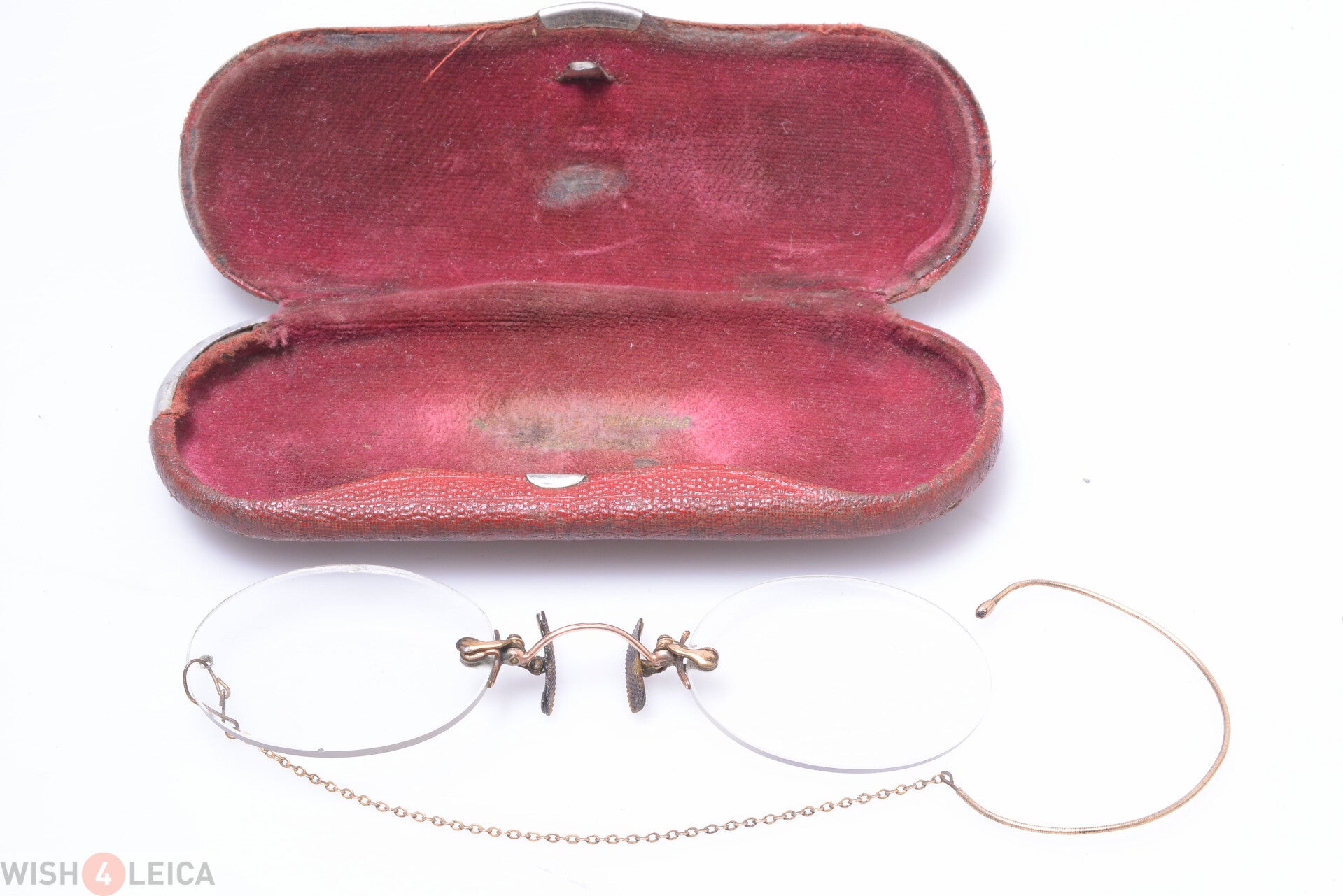 ANTIQUE PINCH, PINCE NEZ READING GLASSES SPECTACLES 12ct GOLD APP. +2 DIOP.