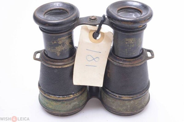 BINOCULARS, GALILEAN FRENCH IRIS DE PARIS AUTO ‘CAR ENGRAVED’ ANTIQUE BRASS