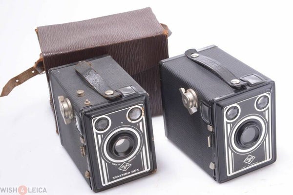 AGFA SYNCHRO BOX & BOX 50 CAMERA 120 ROLL FILM SHEET METAL 6X9CM CAMERAS