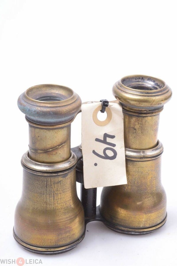 BINOCULARS DOUBLE TELESCOPE GERMAN FRENCH ENGLISH? ANTIQUE MEDIUM SIZE