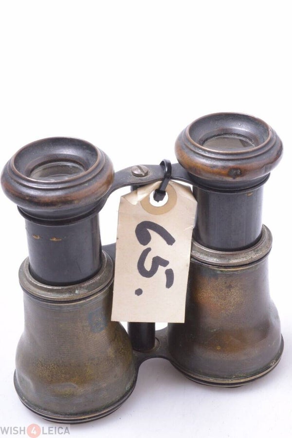 BINOCULARS DOUBLE TELESCOPE GERMAN FRENCH ENGLISH? ANTIQUE SMALL SIZE