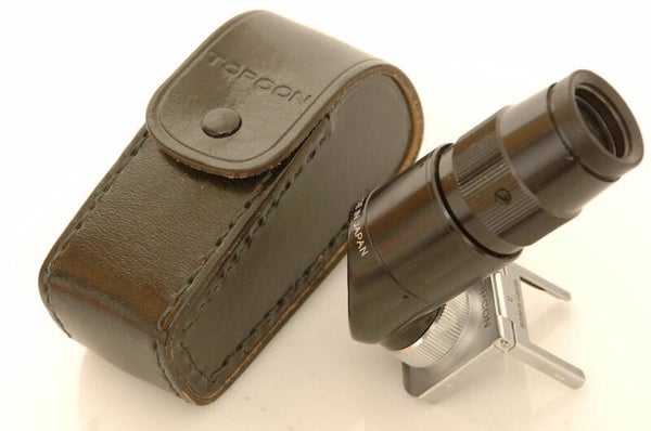 TOPCON, BESELER RIGHT ANGLE FINDER W/ LEATHER CASE & U ADAPTER