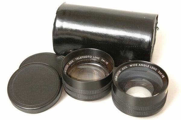 SAMIGON 54MM TELE AND WIDE ANGLE LENSES, CASE & CAPS NIKON, CANON, FUJI