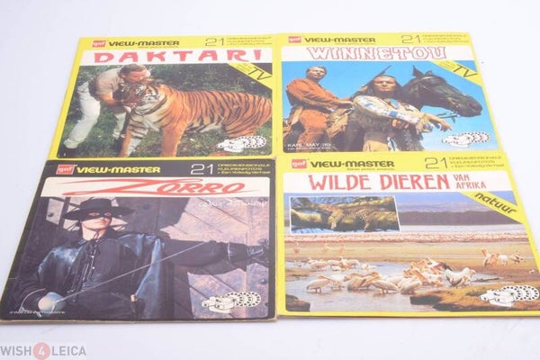 GAF VIEWMASTER 3D STEREO DUTCH REEL WALT DISNEY ZORRO DAKTARI NATURE WINNETOU
