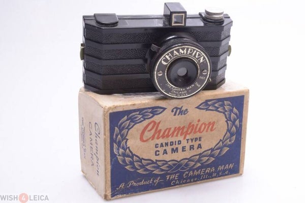 THE CAMERA MAN INC. CHAMPION CAMERA US MADE, CHICAGO ORIGINAL BOX AND WORKS*