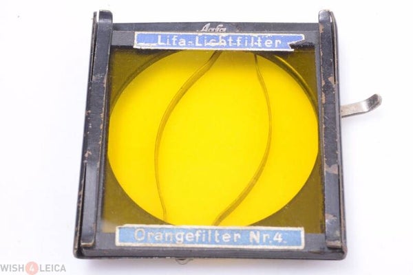 AGFA FILTER LIFA LICHTFILTER 6X6CM 55MM DIAMETER LENS ORANGE NR.4 BECAME YELLOW