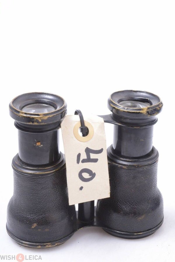 BINOCULARS DOUBLE TELESCOPE GERMAN FRENCH ENGLISH? VERY NICE ANTIQUE MED. SIZE