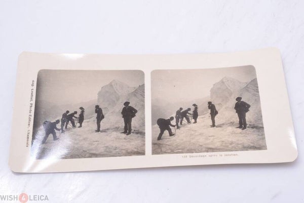 STEREO VIEW STEREOVIEWS, PICTURE AUG. COUTTET CHAMONIX JONCTION *RARE* C. 1900