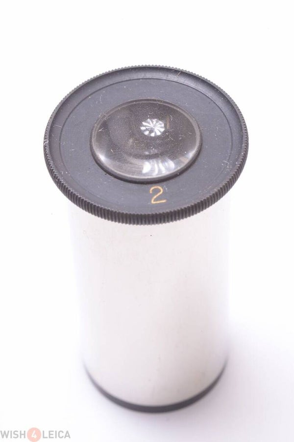 MICROSCOPE EYEPIECE OCULAR LENS NO. 2 LEITZ, ZEISS, REICHERT? NICKEL PLATED
