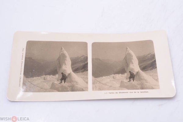 STEREO VIEW STEREOVIEWS, PICTURE AUG. COUTTET CHAMONIX JONCTION *RARE* C. 1900