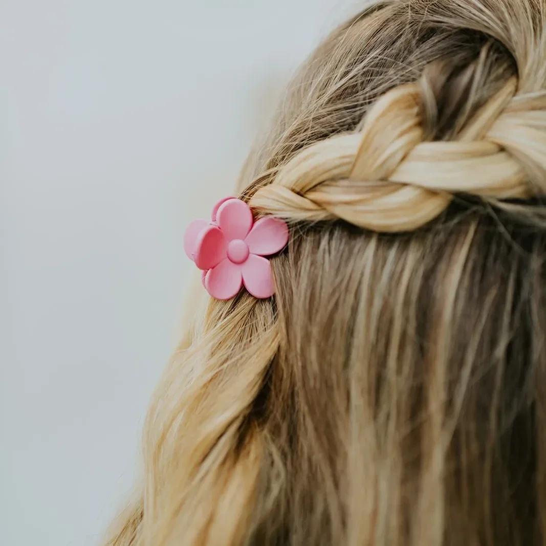 Lou mini – Bloem clip roze