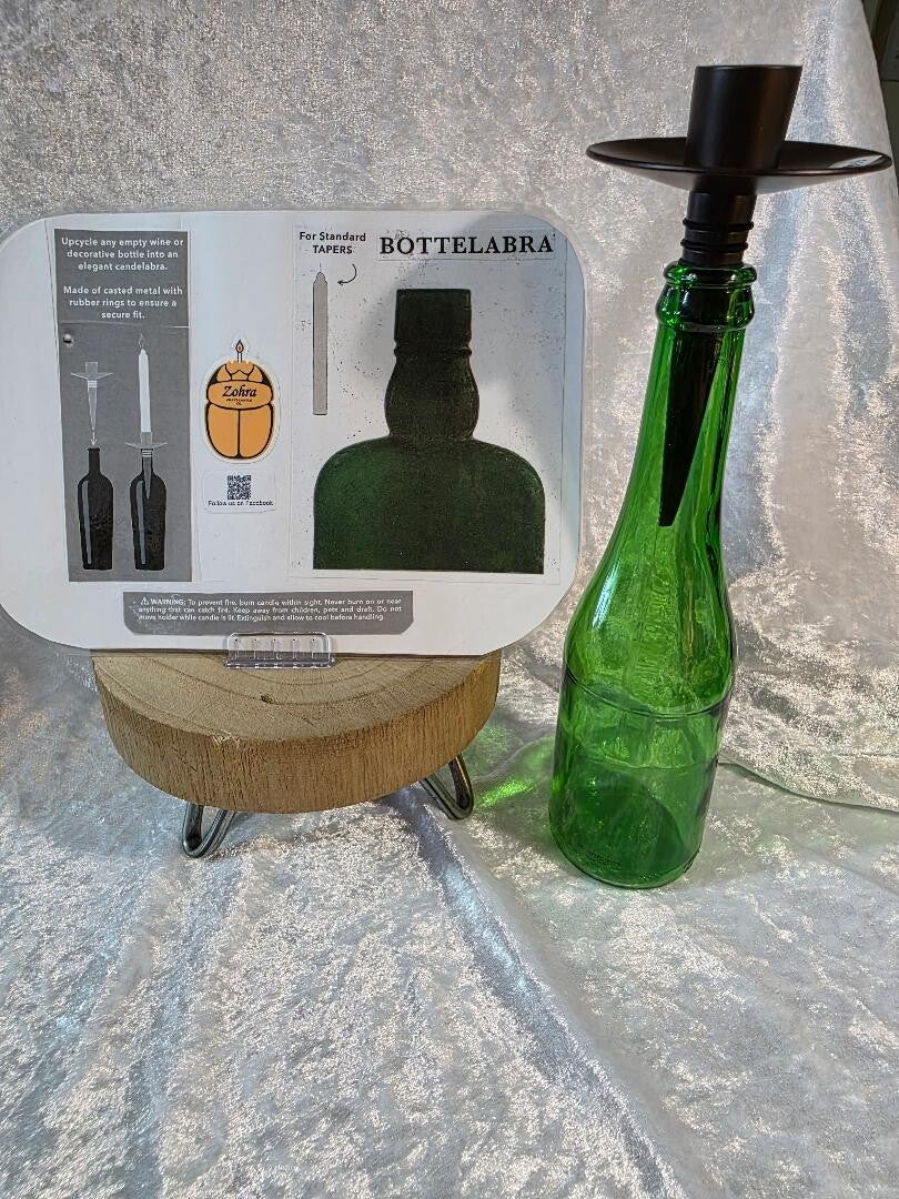 bronze bottle taper candle holder