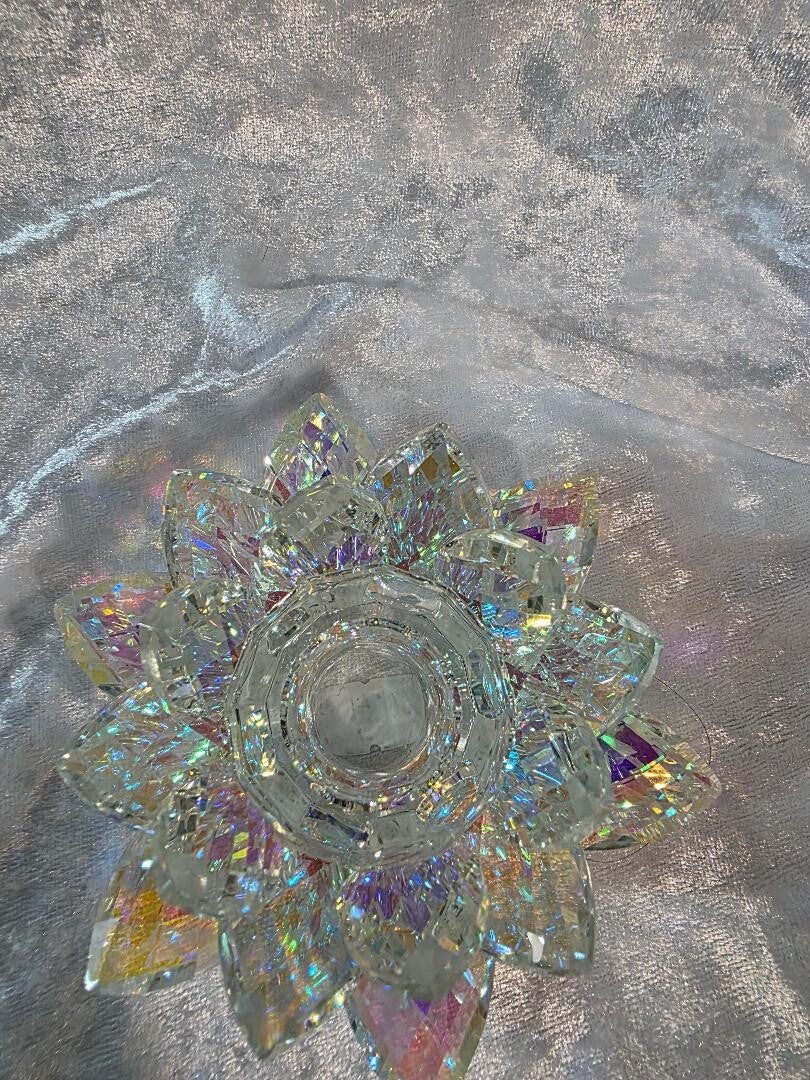 glass flower candle holder