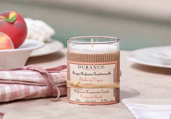 Bougies parfumées Pêche de vigne 180 gr